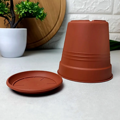 Вазон Глорія з підставкою 14,5*14см теракот Алеана Житомир - изображение 2