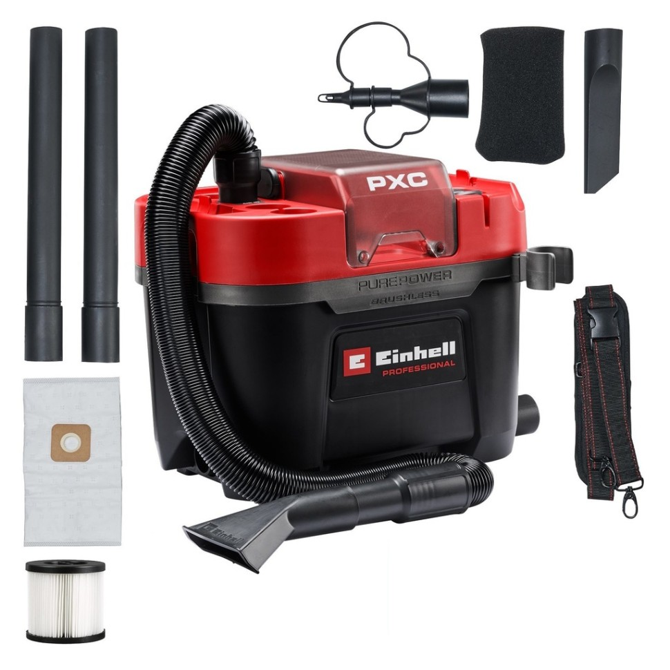 Професійний акумуляторний пилосос Einhell Professional TP-VC 18/10 Li BL L-Solo : без АКБ, 10л (2347155) Київ - фото 2