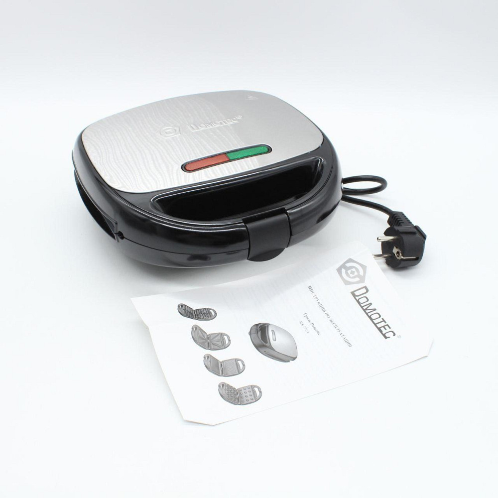 Электрическая cендвичница 4в1, 1000Вт, Domotec MS-7704 / Домашняя бутербродница гриль / Вафельница орешница Киев - изображение 9
