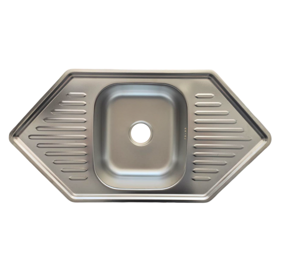 PLATINUM Кухонна мийка з нержавіючої сталі Platinum 9550В ДЕКОР (0,8/180 мм) Киев