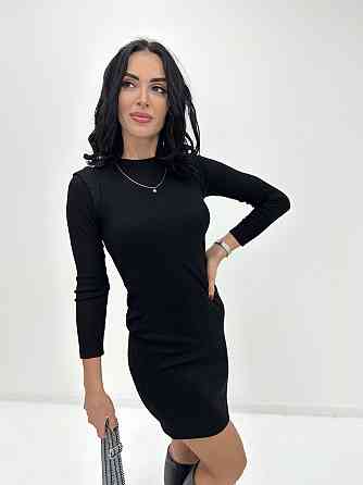 Теплое платье рубчик Hillary 46-48, Черный Киев