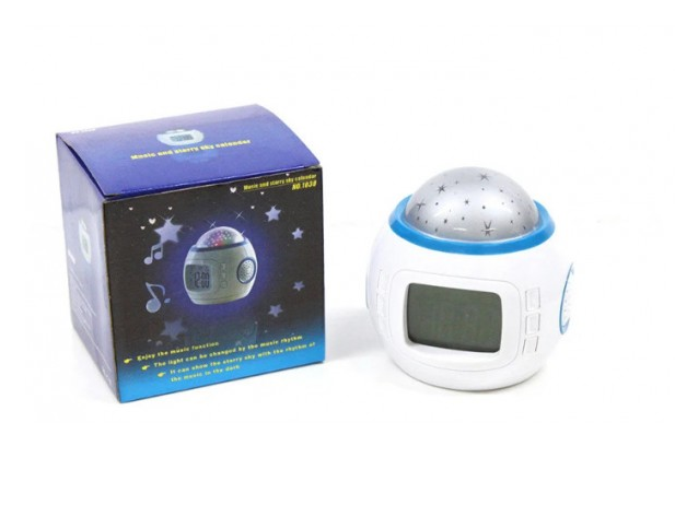 Ночник настольный светильник проектор Звездное небо 1038 с часами и будильником / 4762 Днепр - изображение 3