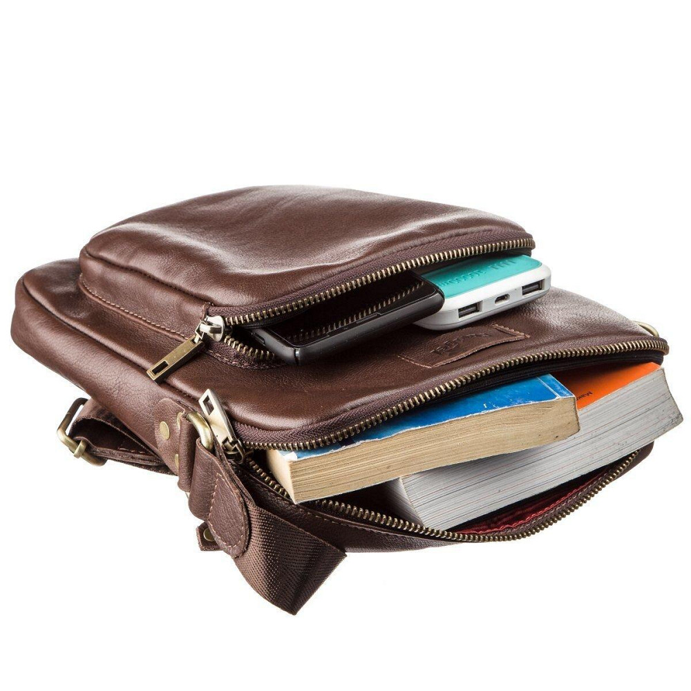 Мужская кожаная сумка SHVIGEL 19112 Коричневая Киев - изображение 5