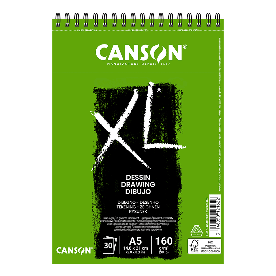 Альбом для рисунку на спіралі XL А5 (14,8х21см) 160г/м2 30л білий колір Canson Київ - фото 1