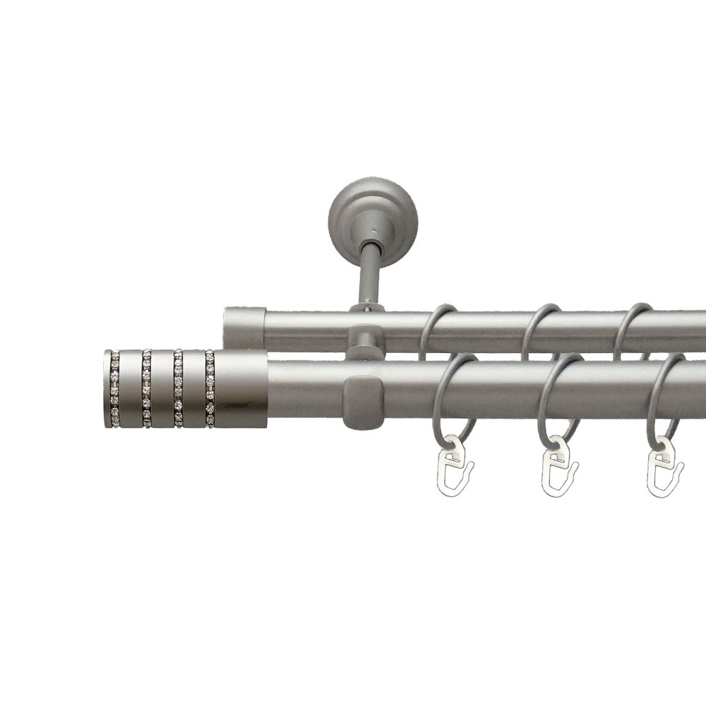 Карниз Orvit Барамелла металевий дворядний відкритий Сатин 25\19 мм 160 см (00-00011071) Львів - фото 1