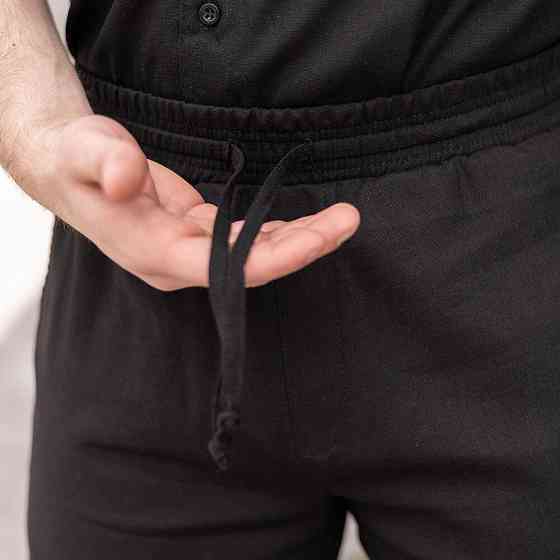 Шорти чоловічі льняні з кишенями чорні Pobedov Marsel Київ