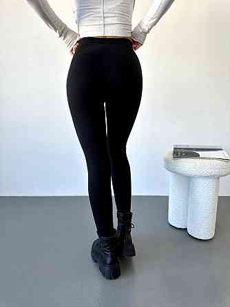 Жіночі повсякденні теплі лосини  з високою посадкою матовий трикотаж на щільному хутрі Одеса