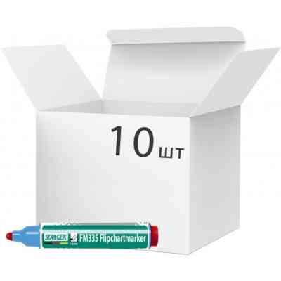 Маркер Stanger для флипчарта, 1-3 мм красный 10 шт (MARKER-FLISTFM335R10) Винница