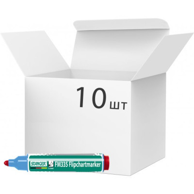 Маркер Stanger для фліпчарту, 1-3 мм червоний 10 шт (MARKER-FLISTFM335R10) Вінниця - фото 1