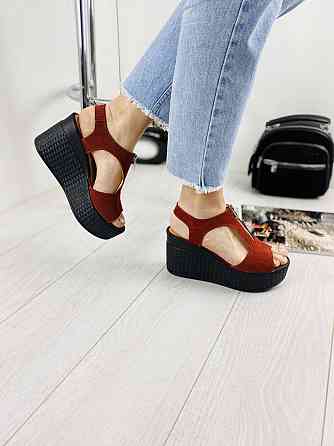 Injers Босоніжки жіночі INJERS 423 червоні (літо, замша натуральна) (918) Коломыя