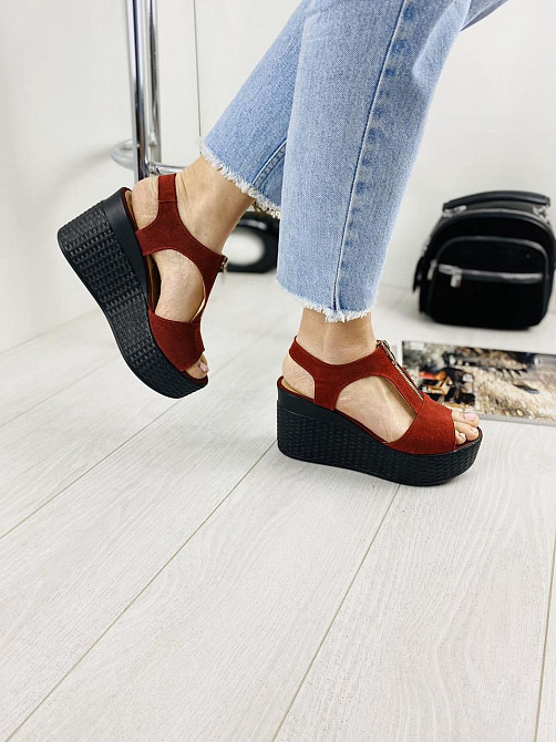 Injers Босоніжки жіночі INJERS 423 червоні (літо, замша натуральна) (918) Коломыя - изображение 6