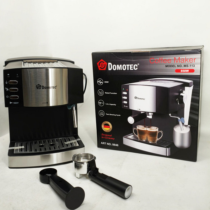 Бытовая электрическая кофеварка для дома Domotec MS-113, Домашняя кофеварка для приготовления напитков HR-84 Львов - изображение 4