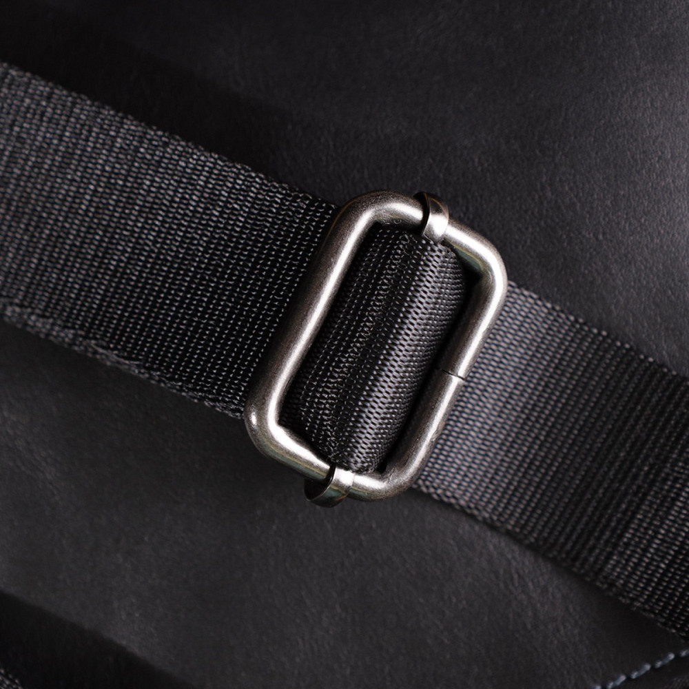 Стильная и практичная мужская сумка на плечо из натуральной гладкой кожи Черный (SHVIGEL) Киев - изображение 4