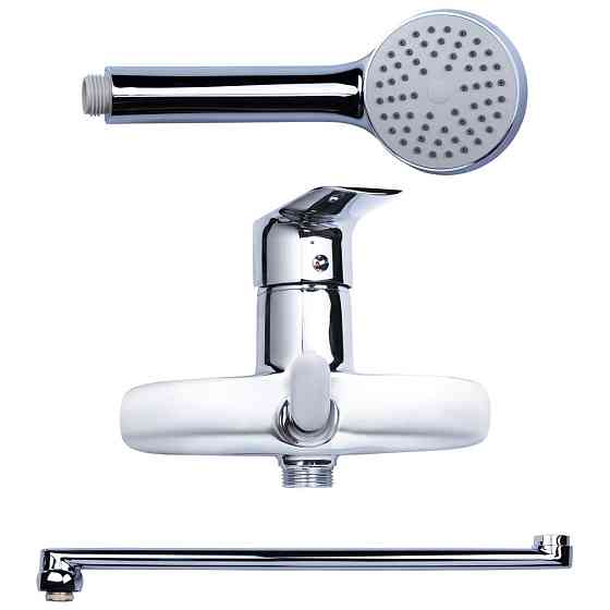 AQUATICA Смеситель KN Ø40 для ванны гусак прямой 350мм дивертор встроенный картриджный AQUATICA Коломыя