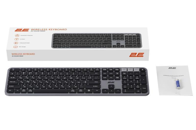 Клавіатура бездротова 2E KS240 WL BT Gray (2E-KS240WG_UA) Сірий Харків - фото 9