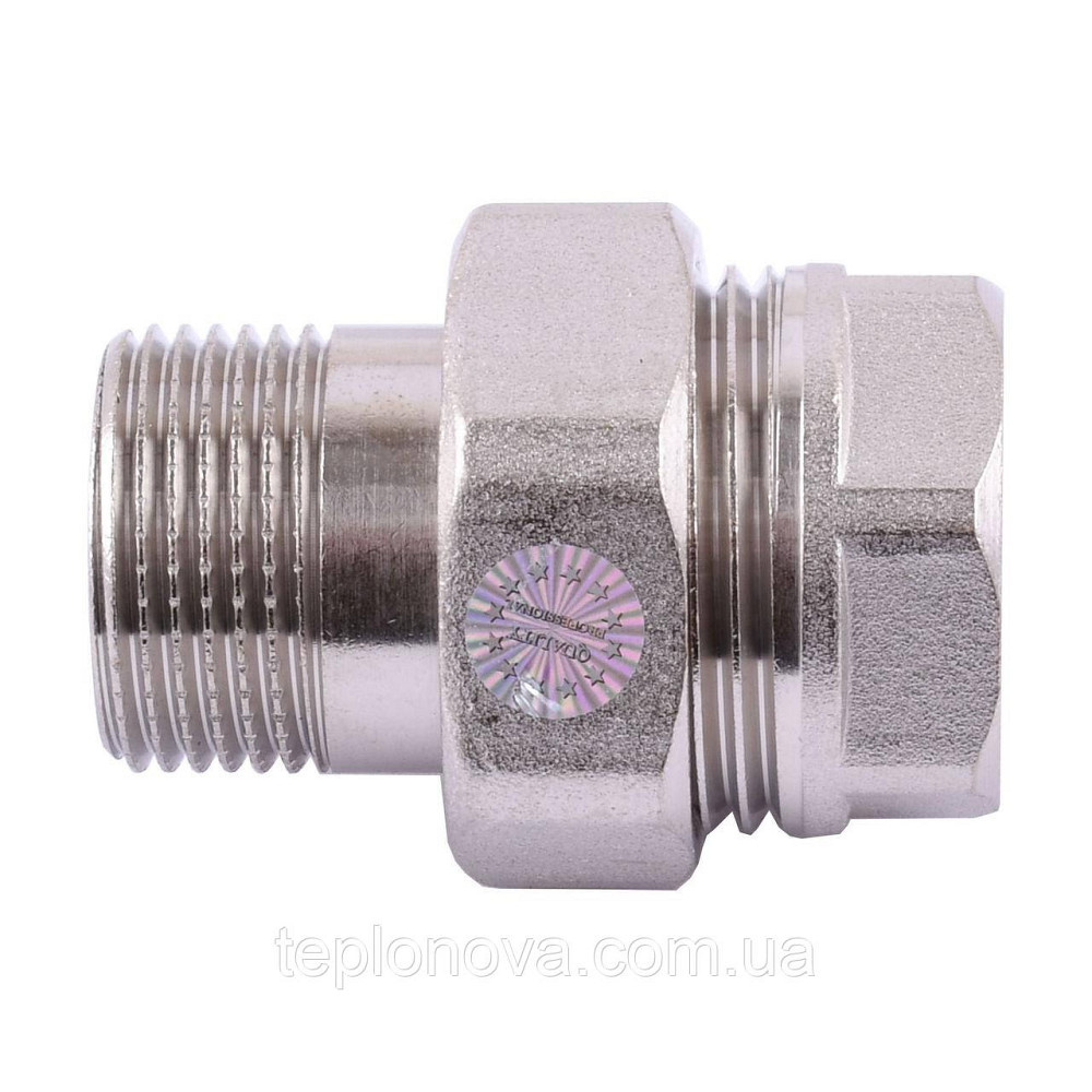Сгон-американка прямой PROFESSIONAL 1/2″ НИКЕЛЬ QP160 Черновцы - изображение 1