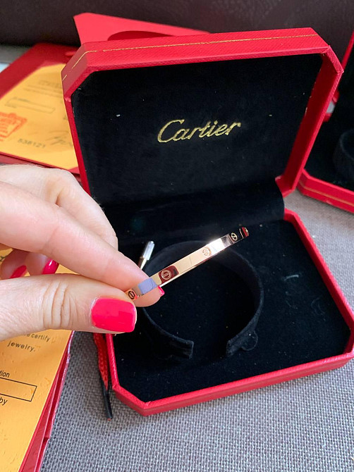 Cartier браслет love з викруткою лимонне золото в мішечку / Cartier браслет Одеса - фото 1