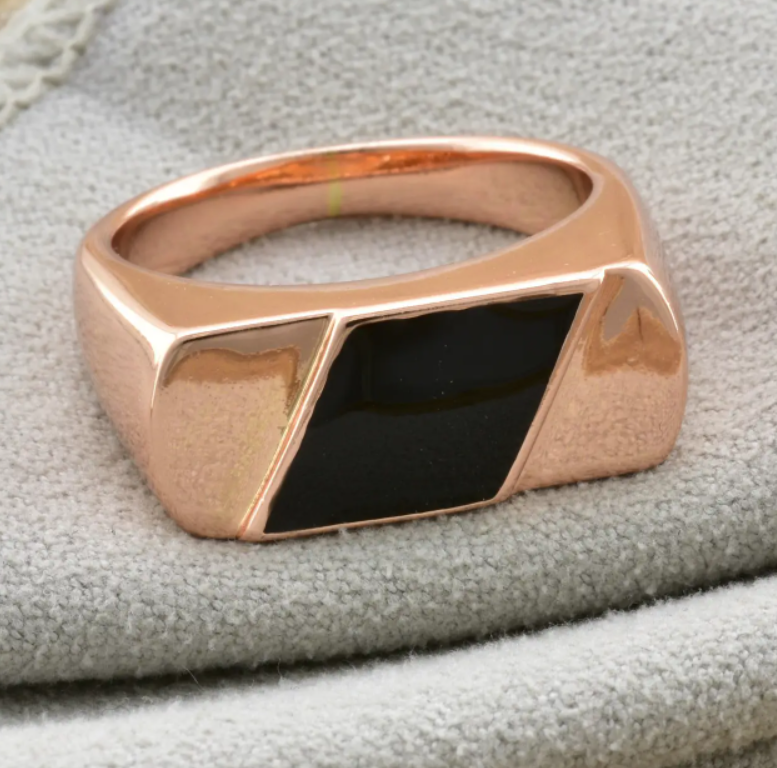 Печатка Xuping 13721, черная эмаль, позолота РО, размер 23, вес 8,5 г, мужская Киев - изображение 3