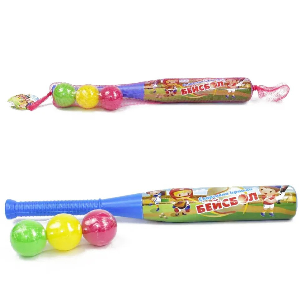 Дитячий ігровий набір для бейсболу 10130, 3 м'ячика і біта Вінниця - фото 1