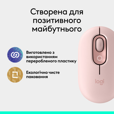 Мышка Logitech POP Mouse With Emoji Bluetooth Rose (910-007413) Винница - изображение 3