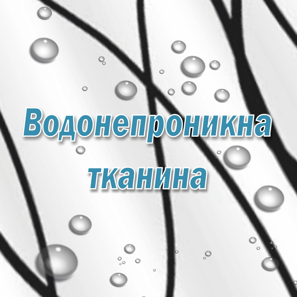 Тканевая шторка-занавеска для ванной Aquarius 180 х 180 см с кольцами - Черные линии- 100% полиэстер Буча - изображение 3