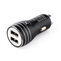 Зарядний пристрій Vinga Dual USB Car Charger aluminium 15.5W Max (VCCAABK) Киев - изображение 1