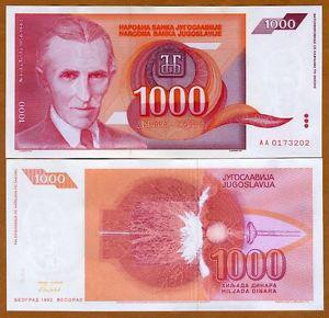 Yugoslavia Югославия - 1000 Dinara 1992 UNC Полтава - изображение 1