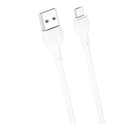 Дата кабель USB 2.0 AM to Micro 5P 1.0m 2.1A white XO (NB200-M-WH) Винница
