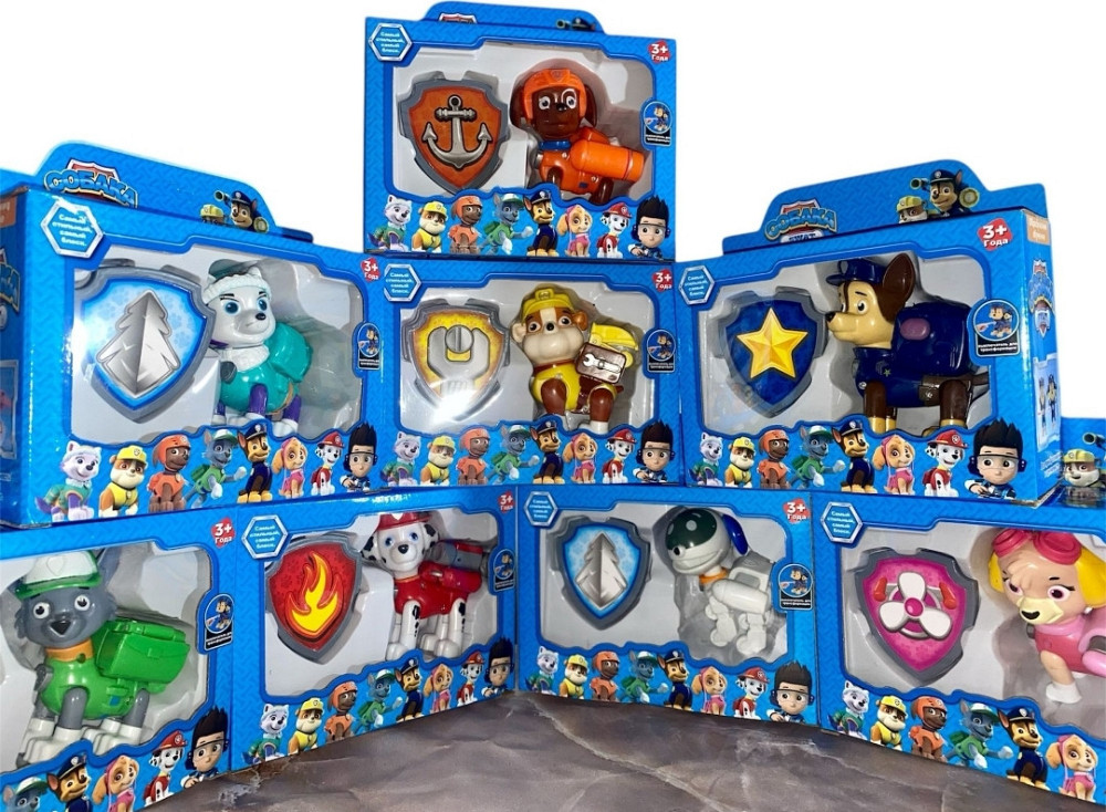 Фигурки Герои Щенячий Патруль с значком, Чейз, Гонщик, Скай, Кремез. Харьков - изображение 3