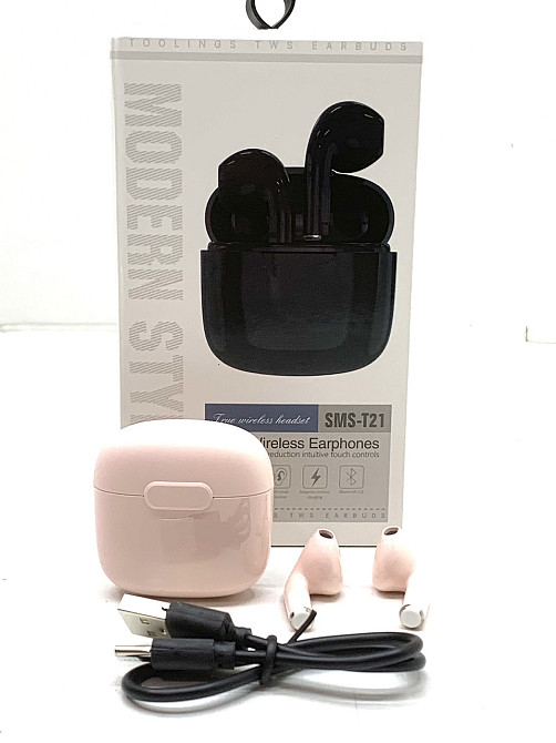 Навушники бездротові версія bluetooth 5.0 розмір кейсу 4,5*2*4 см Рожевий (C 55269) Чернигов - изображение 2