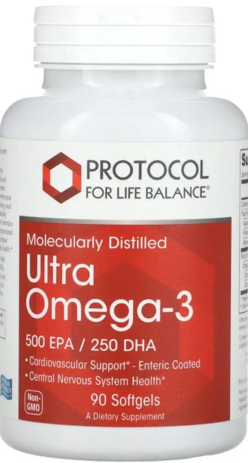 Омега-3 Ультра (риб'ячий жир) Protocol for Life Balance Ultra Omega-3 500 ЭПК/250 ДГК 90 капс Київ - фото 1