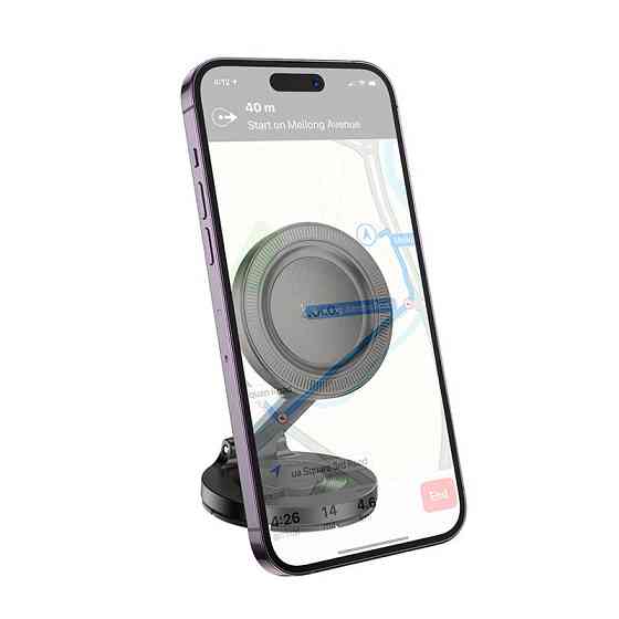 Автотримач для телефона HOCO H61 Show folding ring magnetic car holder (dashboard) Black Metal Gray Одеса
