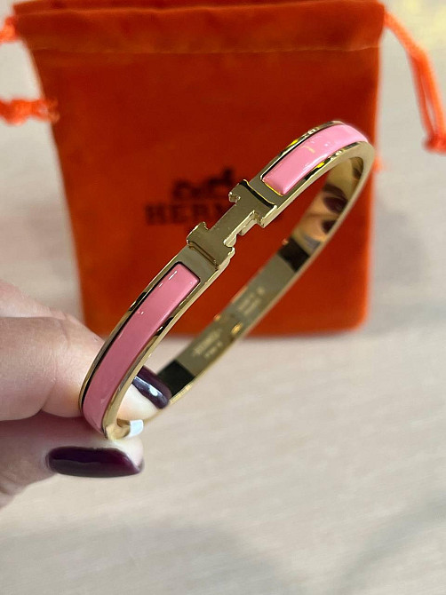 Браслет Hermes рожевий браслет - емаль, позолота 18 К Одеса - фото 1