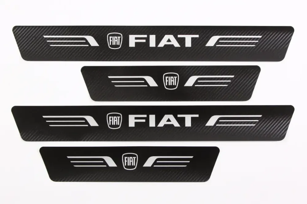 Наклейка на пороги Fiat черный карбон Автограф (4 шт.) Винница - изображение 1