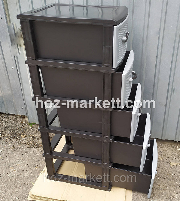 Пластиковый комод серый Стиль на 5 ящиков производства Украина Харьков - изображение 4