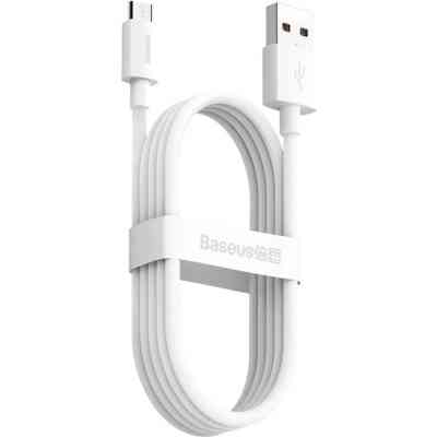 Дата кабель USB 2.0 AM to Micro 5P Simple WisdomKit (2PCS) 1.5m 2.1A white Baseus (TZCAMZJ-02) Винница
