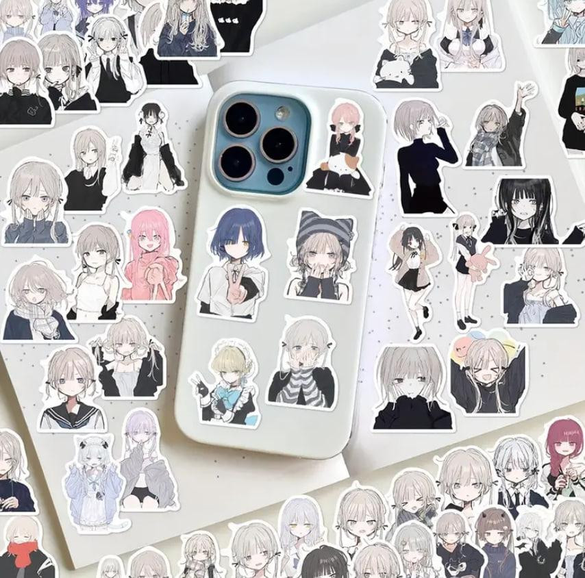 Наклейки Стикеры Аниме. Водонепроницаемые эстетические аниме наклейки. Комплект 56 штук. Киев - изображение 5