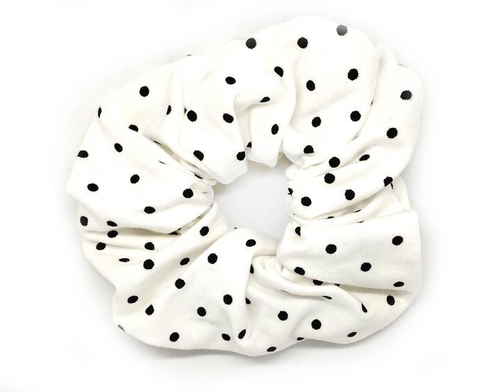 Гумка для волосся біла в горох Київ - фото 1