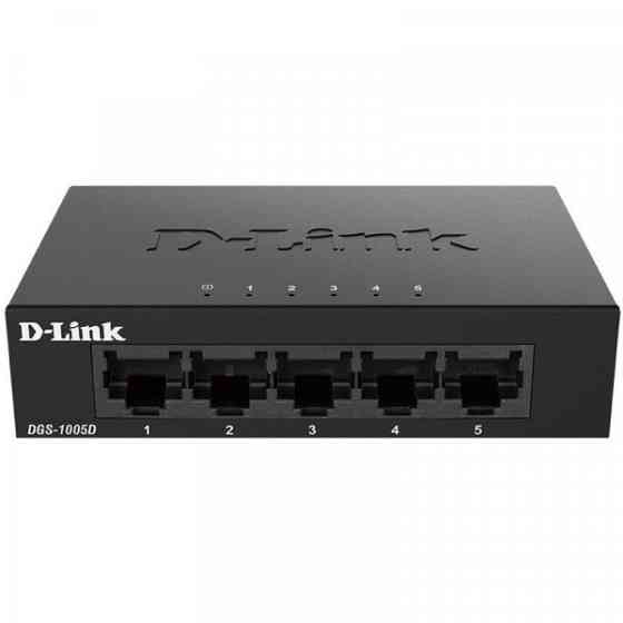 Комутатор D-Link DGS-1005D 5-port Gigabit Metal (DGS-1005D/J2A) Київ