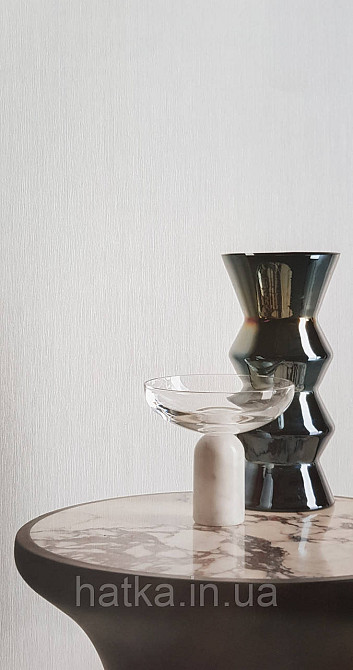 Шпалери вініл на флізеліні Grandeco Time метрові однотонні тонка смужка сірі Київ - фото 5