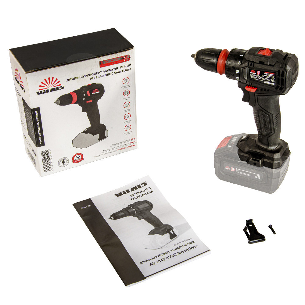 Дриль-шурупокрут акумуляторний Vitals Professional AU 1840 BSQC SmartLine+ Харків - фото 10