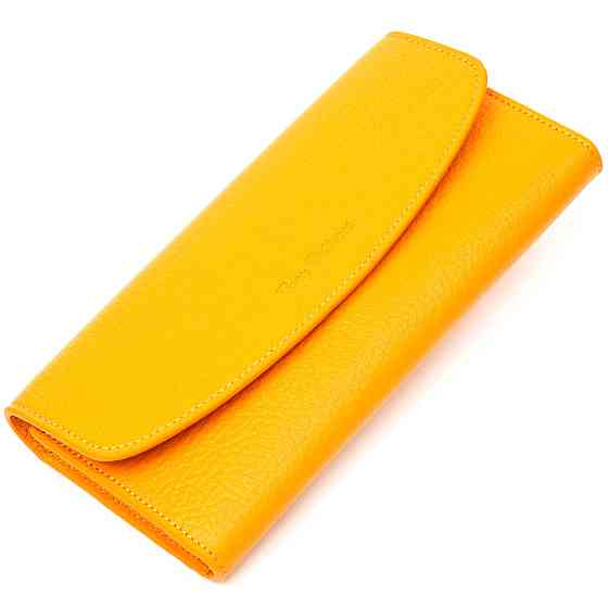 Отличный женский кошелек с монетницей на молнии из натуральной кожи Желтый (Tony Bellucci) Киев