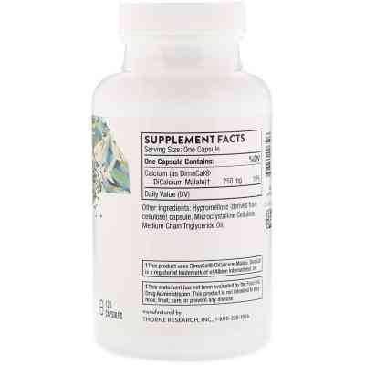 Минералы Thorne Research Дикальций Малат, Dicalcium Malate, 120 Капсул (THR-00650) Винница