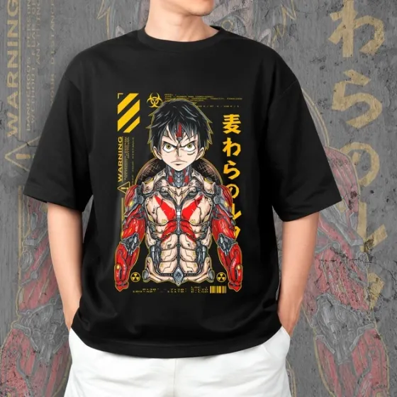 Футболка для подростка мальчика с принтом Ван Пис Кібер Луффі Размер 160 Anime10046 Днепр