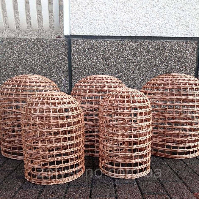 Люстра плетена з візерунком купол із лози Київ - фото 4