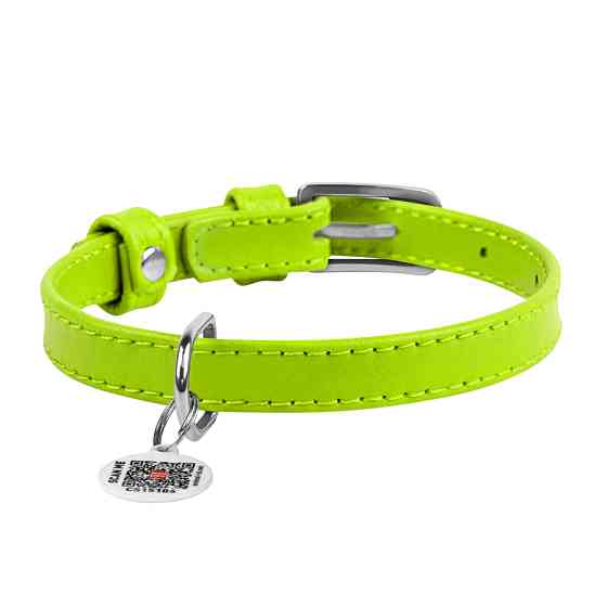 Нашийник для собак шкіряний WAUDOG Glamour з QR паспортом, без прикрас, S, Ш 15 мм, Дов 27-36 с Коломия