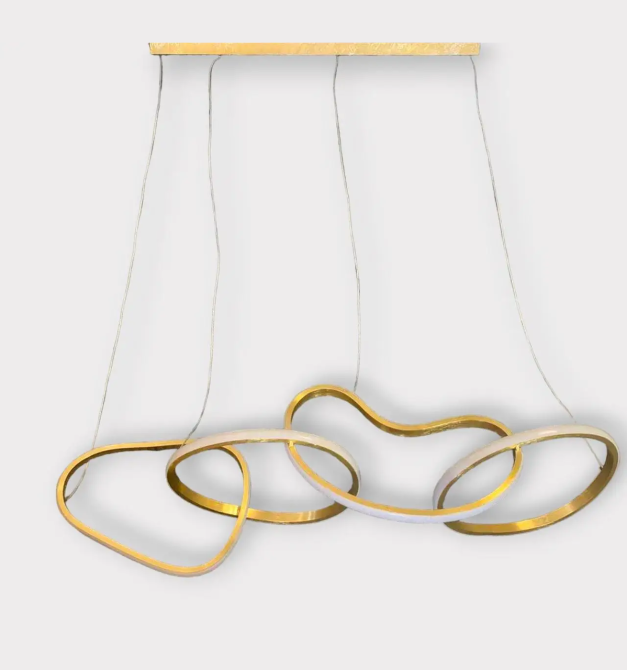 Светодиодная люстра 4 Кольца PJ857 (100см) Золотистая Винница - изображение 2