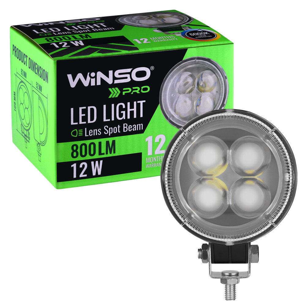 Фара светодиодная Winso Pro Epistar 4D точечный 10-30V, 12W (4x3W), 1шт (780130) Львов - изображение 3