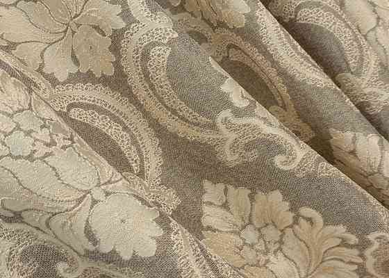 Комплект готовых штор VR-Textil Лен Корона Мария № 1271ш Капучино с бежевым 150х270 см 2 шт (33-0102) Киев