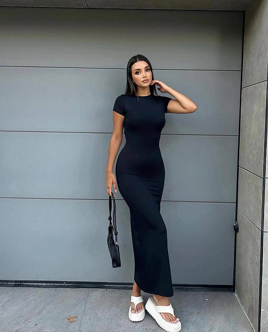 Женское стильное элегантное длинное платье из качественной вискозы Графит, 44/46 Одесса - изображение 2